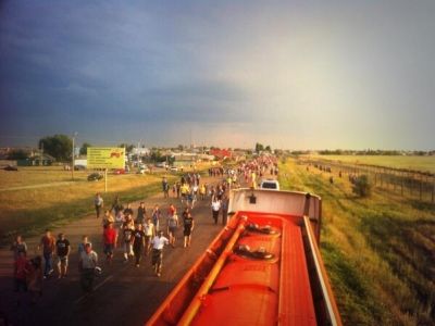 Перекрытие трассы в Пугачеве. Фото РСН.