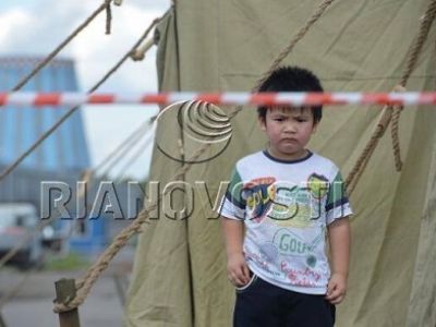 В лагере мигрантов. Фото: РИА "Новости"