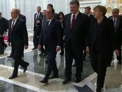 Переговоры "нормандской четверки" в Минске. Фото: 1tv.ru
