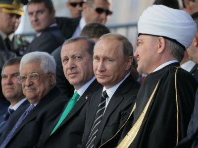 Аббас, Эрдоган и Путин на открытии Соборной мечети