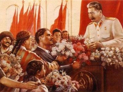Сталин и трудящиеся СССР. Иллюстрация: liveinternet.ru/users/verajera/post350467530/