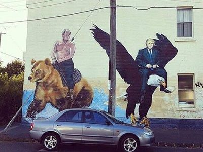 Путин и Трамп (граффити). Источник - www.facebook.com/Ooo.Romanova