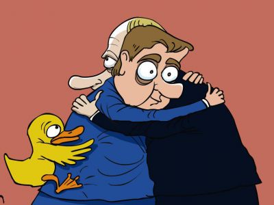 Путин, Медведев и уточка. Карикатура С.Елкина: dw.com