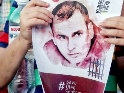Акция за освобождение Олега Сенцова. Фото: nv.ua