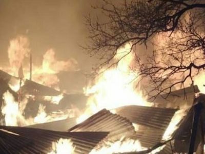 Пожар в дагестанском селе Тисси-Ахитли. Фото: Федеральное агентство новостей