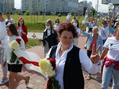 Протестующие женщины в Беларуси, 13.08.2020. Фото: Татьяна Зенькович / EPA / Scanpix / LETA