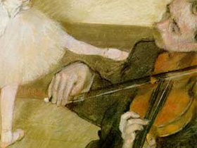 Фрагмент картины  Дега "Урок  танцев"