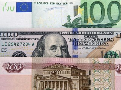 Евро, доллар, рубль. Источник - http://www.gazeta.ru/
