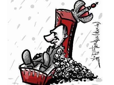 70 лет Путина – убийцы и палача. Карикатура А.Петренко: t.me/PetrenkoAndryi