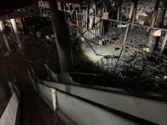Сгоревшее здание "Крокус сити холла", 25.03.24. Фото: t.me/MolniaChannel